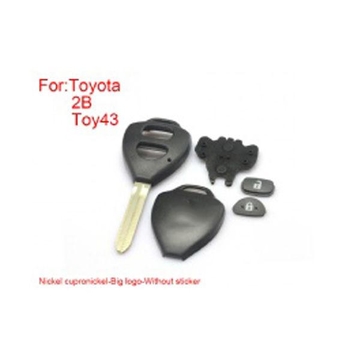 Remote Key Shell 2  Buttons Easy to Cut Copper-Nickel Alloy Big Logo without Sticker for Toyota Corolla 5pcs/lot