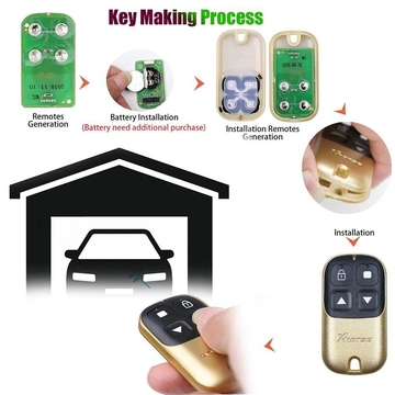 Xhorse XKXH05EN Garage Remote Key 4 Buttons Golden 5pcs/lot