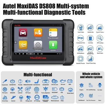 Original Autel MaxiDAS DS808K Tablet Diagnostic Tool Full Set Support Injector Coding &amp;amp; Key Coding
