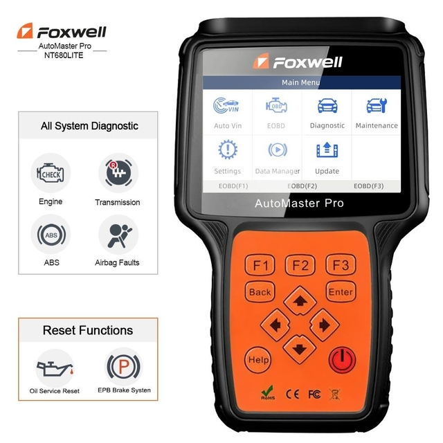 Foxwell NT680 Lite Four-System Scanner with Oil Service Reset+EPB Function