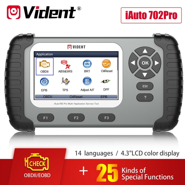 VIDENT iAuto 702 Pro Multi-applicaton Service Tool Support ABS/SRS/EPB/DPF Update to 19 Maintenances 3 Years Free Update Online