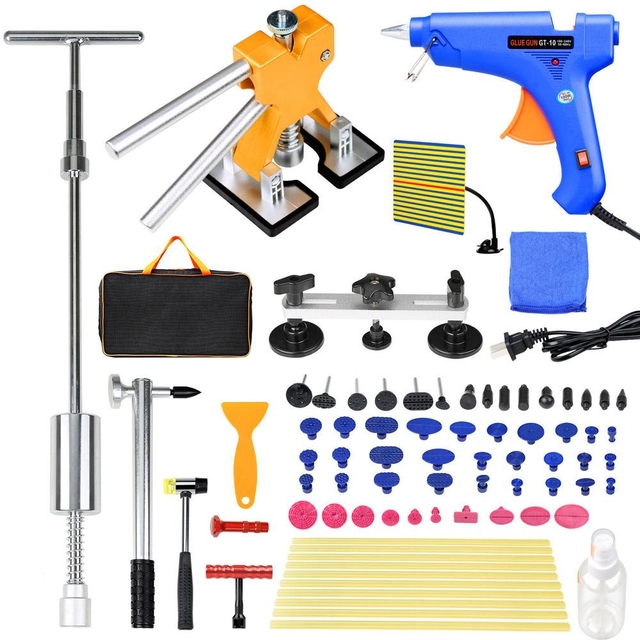 81PCS PDR Dent Lifter Tools Kit Paintless Hail Repair Slide Hammer Puller Tab