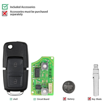 XHORSE XKB508EN Wire Remote Key B5 Style 2 Buttons work with MINI Key Tool/VVDI2 5pcs/lot