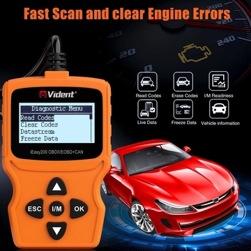 VIDENT iEasy200 OBDII/EOBD+CAN Code Reader for Vehicle Checking Engine Light Car Diagnostic Scan Tool