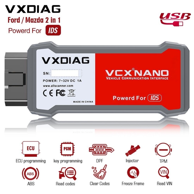 Vxdiag VCX Nano for Ford/Mazda 2 in 1 with IDS V118.01 Diagnostic Tool