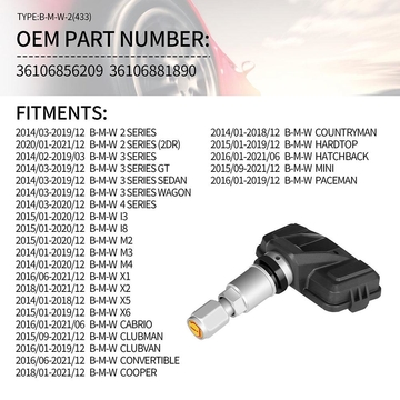 TYPE-BMW2-433 Universal Programmable TPMS Sensor