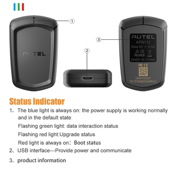 Autel APB112 Smart Key Simulator Main Unit and USB Cable Set for IM608 IM508 Free Shipping
