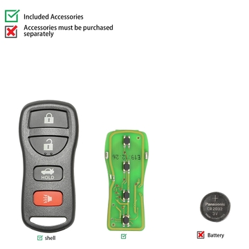 Xhorse XKNI00EN Wire Remote Key Nissan Separate 4 Buttons English Version 5pcs/lot