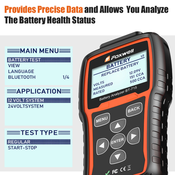 Foxwell BT-715 Battery Analyzer Support Multi-Language Replaced Foxwell BT-705