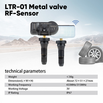 4pcs LAUNCH LTR-01 RF Sensor 315MHz &amp;amp; 433MHz TPMS Sensor Tool Metal &amp;amp; Rubber Free Shipping