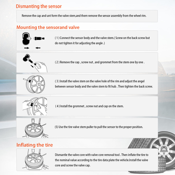 4pcs LAUNCH LTR-01 RF Sensor 315MHz &amp;amp; 433MHz TPMS Sensor Tool Metal &amp;amp; Rubber Free Shipping