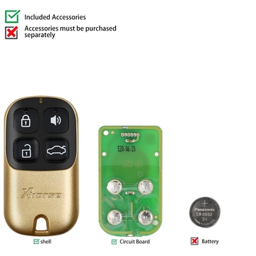 XHORSE XKXH02EN Universal Remote Key 4 Buttons Golden Style English Version for VVDI Key Tool 10pcs/lot