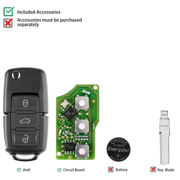 Xhorse XKB501EN Wire Remote Key VW B5 Flip 3 Buttons English Version 5pcs/lot