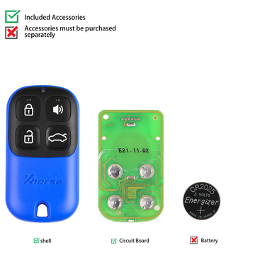 XHORSE XKXH01EN Universal Remote Key 4 Buttons for VVDI Key Tool English Version 10pcs/lot